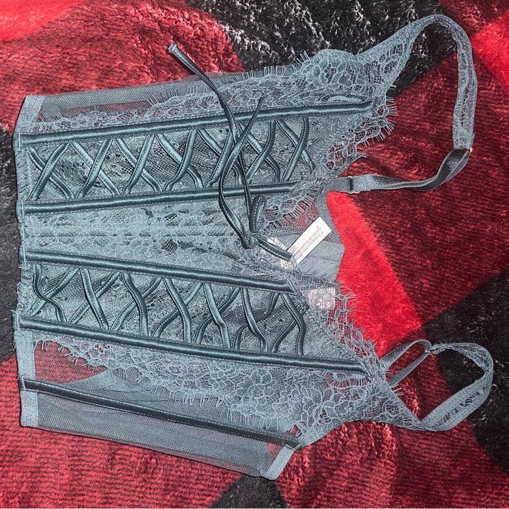 Victoria's Secret Teal Lace Corset Bralette